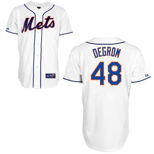 Jacob deGrom #48 mlb Jersey-New York Mets Women's Authentic Alternate 2 White Cool Base Baseball Jersey